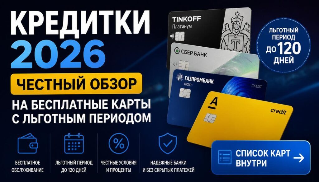 Кредитки 2026: честный обзор на бесплатные карты с льготным периодом