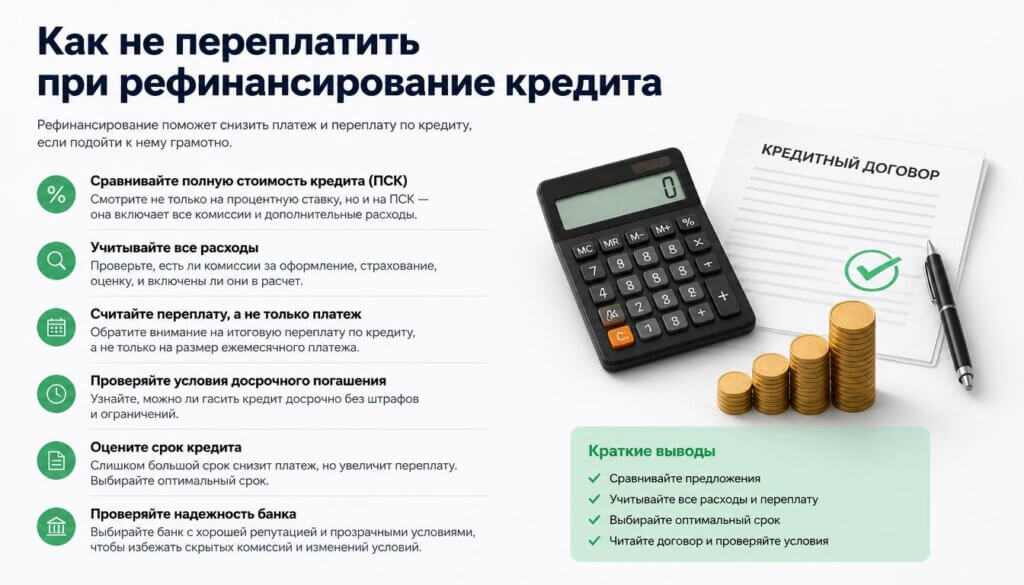 Как не переплатить при рефинансировании кредита — инструкция 2026
